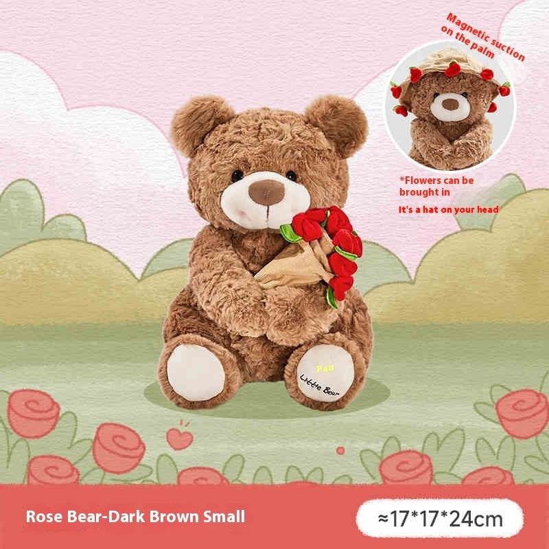 Rose Bouquet Bear Doll Plush Toy - Cindi Book