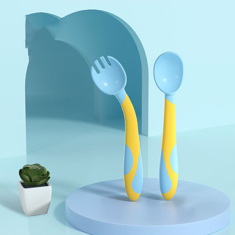 Baby Training Fork Spoon Twist Spoon Children's Tableware Set - Cindi Book