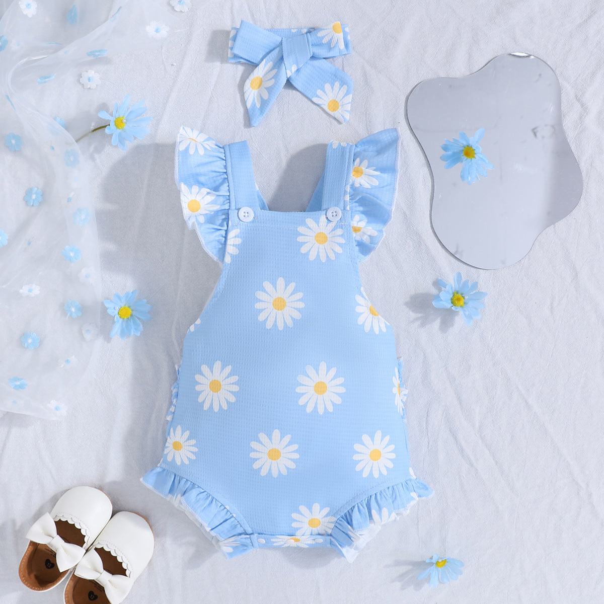 Short Sleeve Casual Rompers Jumpsuit Girls With Headdress - Cindi Book