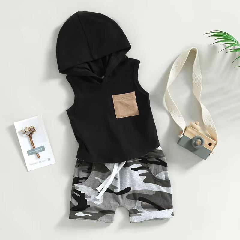 Boys' Hooded Vest T-shirt Suit - Cindi Book