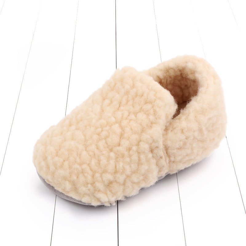 Solid Color Baby Toddler Shoes Plus Velvet Soft Rubber Sole Non-slip - Cindi Book