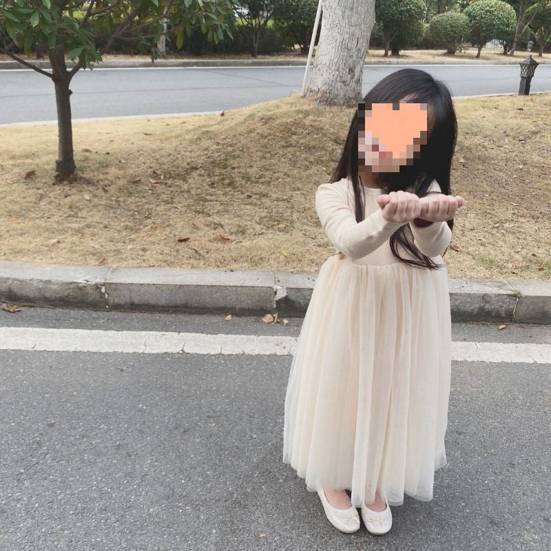 Soft Skin-friendly Long Sleeve Tulle Tutu Princess Dress - Cindi Book