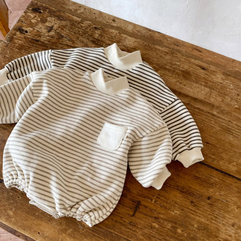 Striped Turtleneck Romper Bag Fart Sweater Loose And Casual - Cindi Book