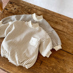 Striped Turtleneck Romper Bag Fart Sweater Loose And Casual - Cindi Book