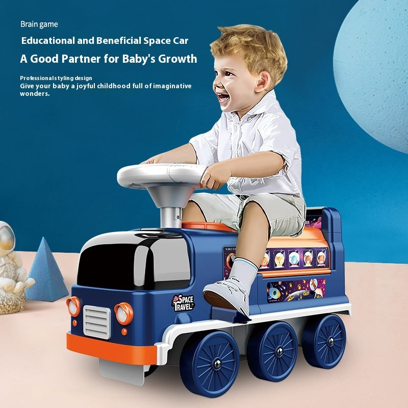 Children's Space Bus Fire Police Electric Toys Can Sit People - Cindi Book