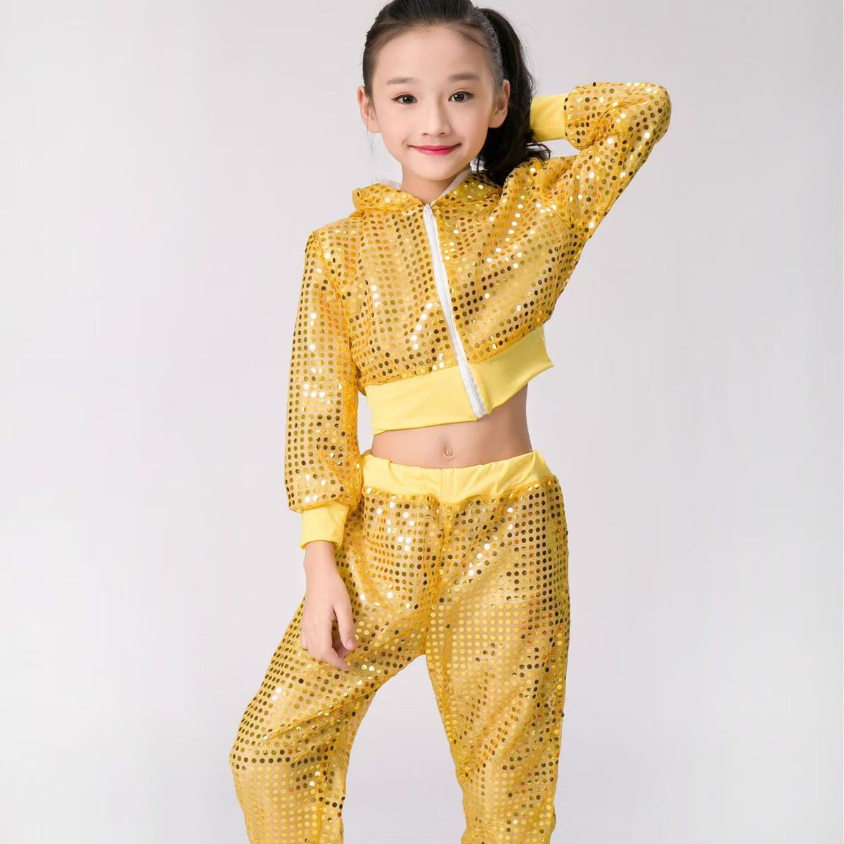 Childrens Sequined Hip-hop Street Dance Performance Cheerleading Team Sportswear - Cindi Book