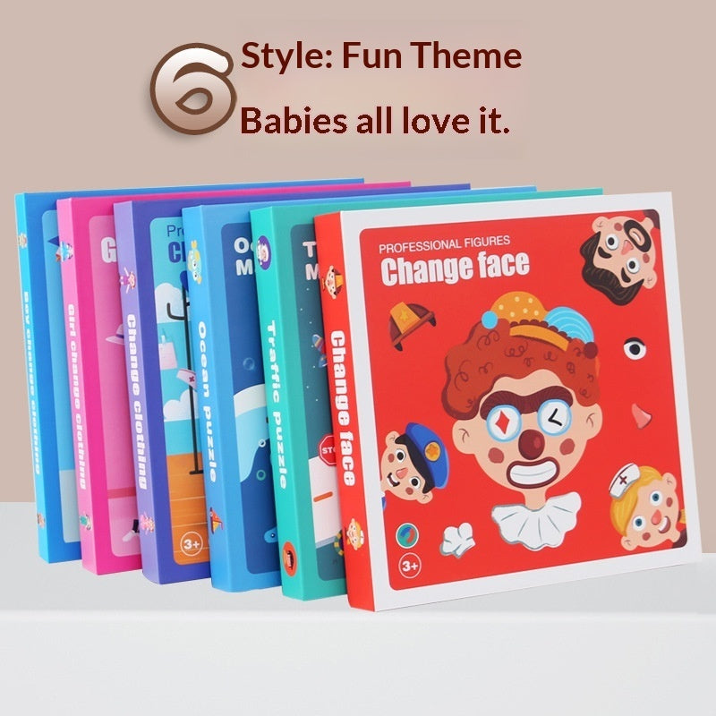 Magnetic Puzzle Featuring Characters In Various Professions And A Princess Dress-up Set - Cindi Book
