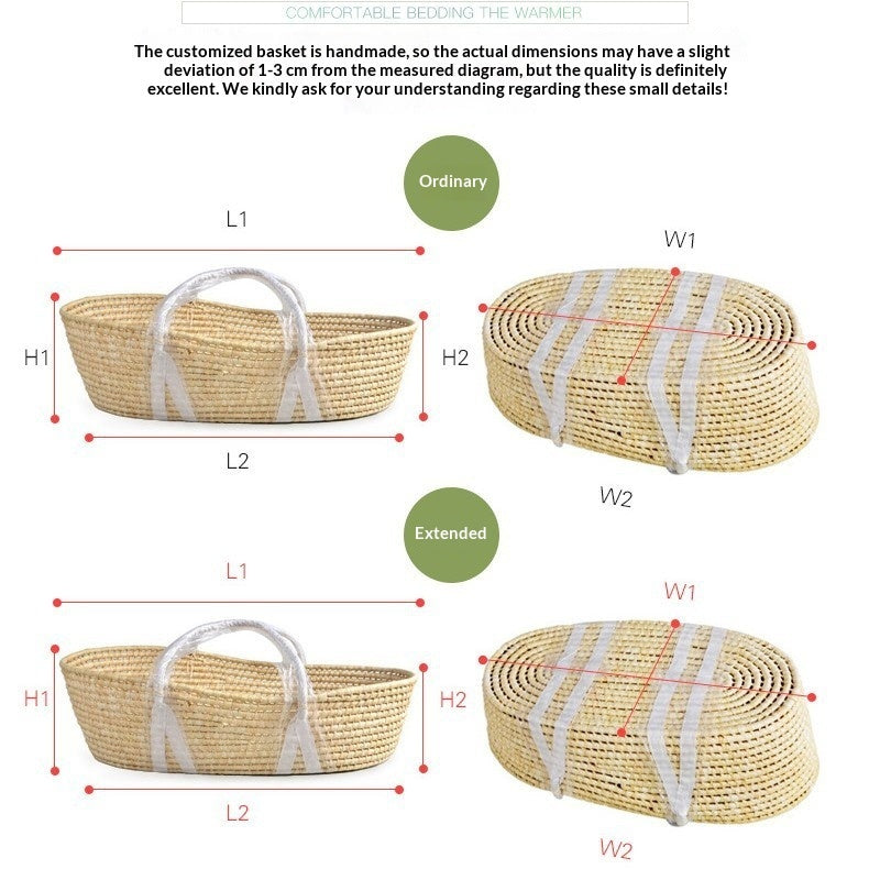 Portable Baby Bassinet Woven From Corn Husks - Cindi Book