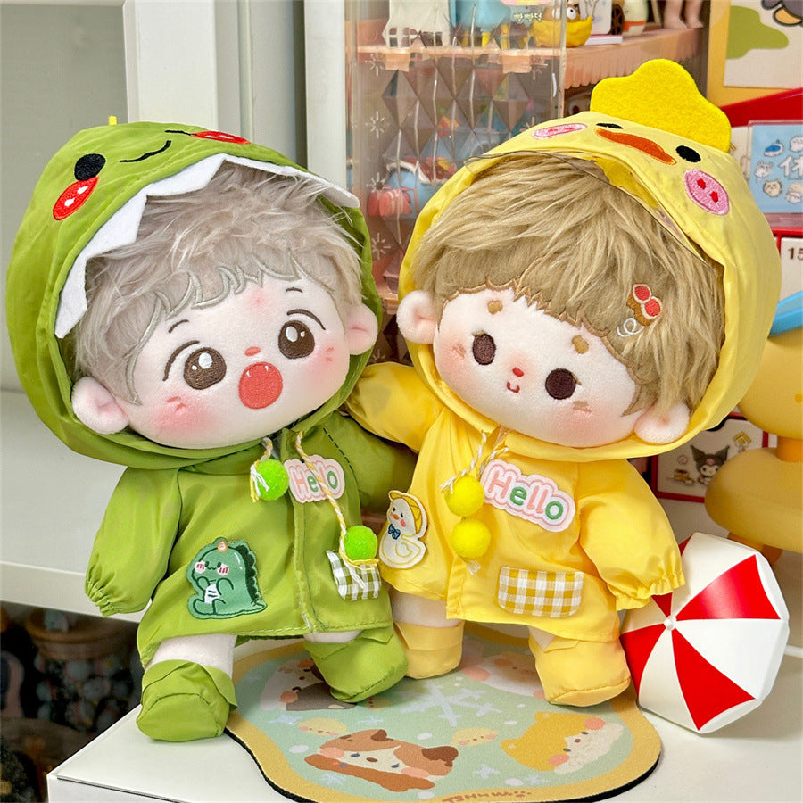 10cm20cm Cotton Doll Outfit Set Cute Animal Outdoor Raincoat