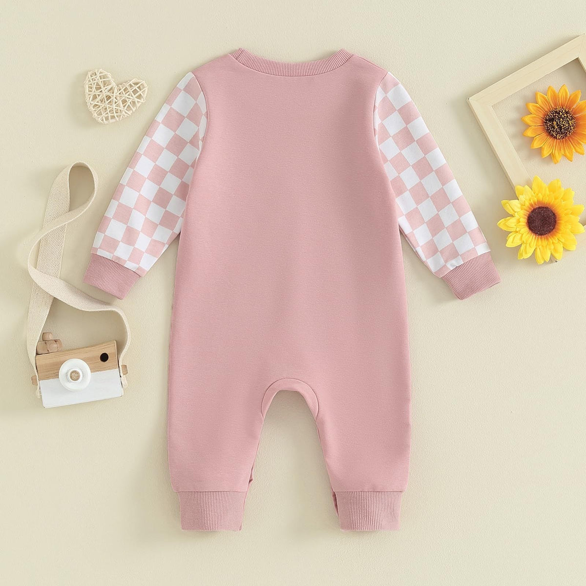 Checkerboard Plaid Color Matching Sleeve Pocket Jumpsuit - Cindi Book
