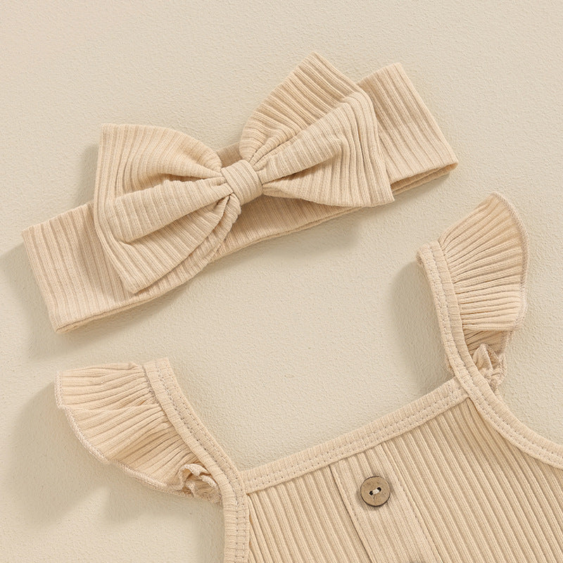 Girls' Sleeveless Jumpsuit Three-piece Suit - Cindi Book