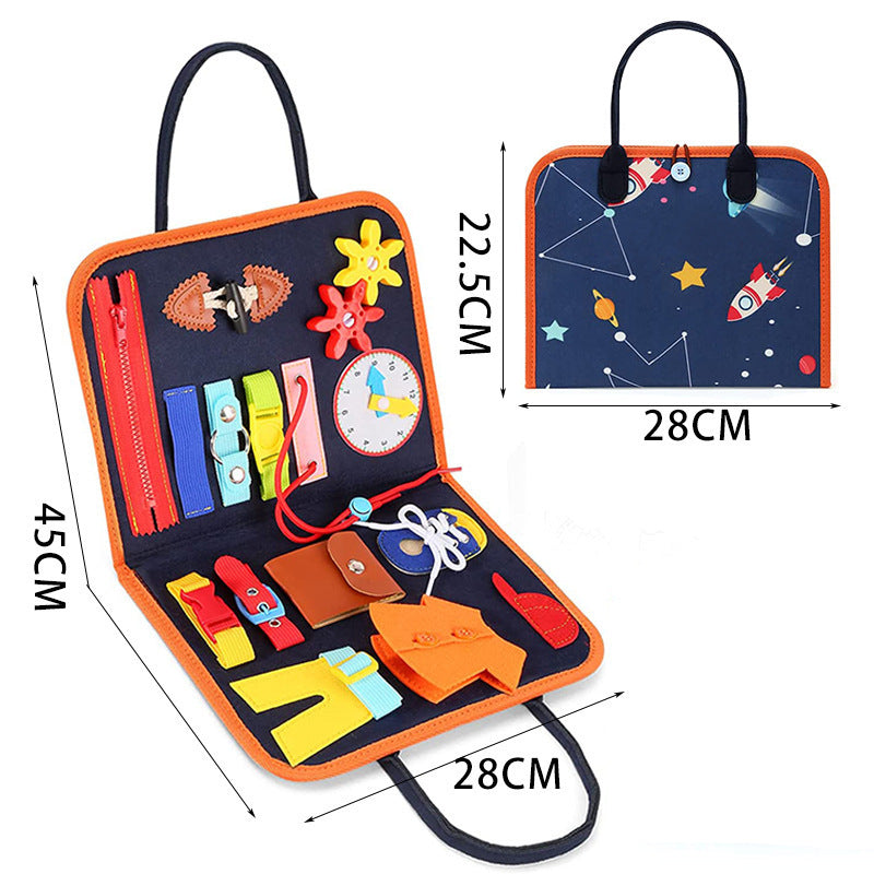 New Busy Book Children's Busy Board Dressing And Buttoning Learning Baby Early Education Preschool Sensory Learning Toy - Cindi Book