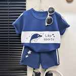 Children's Short Sleeve Striped Suit Girls Boys - Cindi Book
