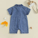 Boy's Western Style Solid Color Short Sleeve Rompers - Cindi Book
