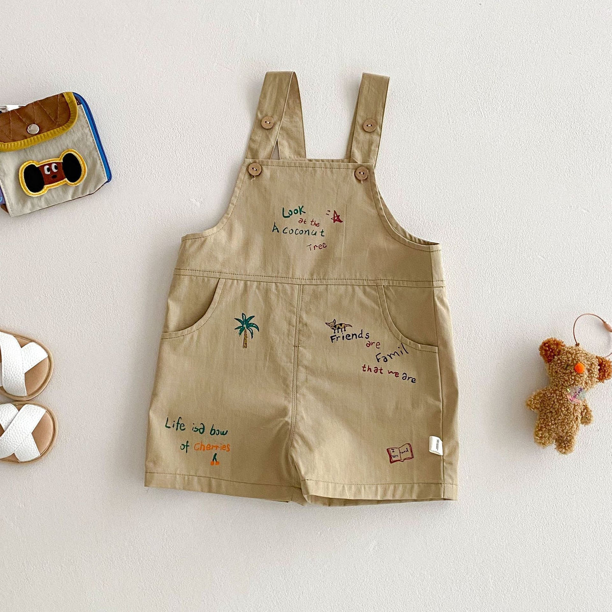 Simple Fashion T-shirt Fashion Baby Korean Style Cartoon Suspender Pants - Cindi Book