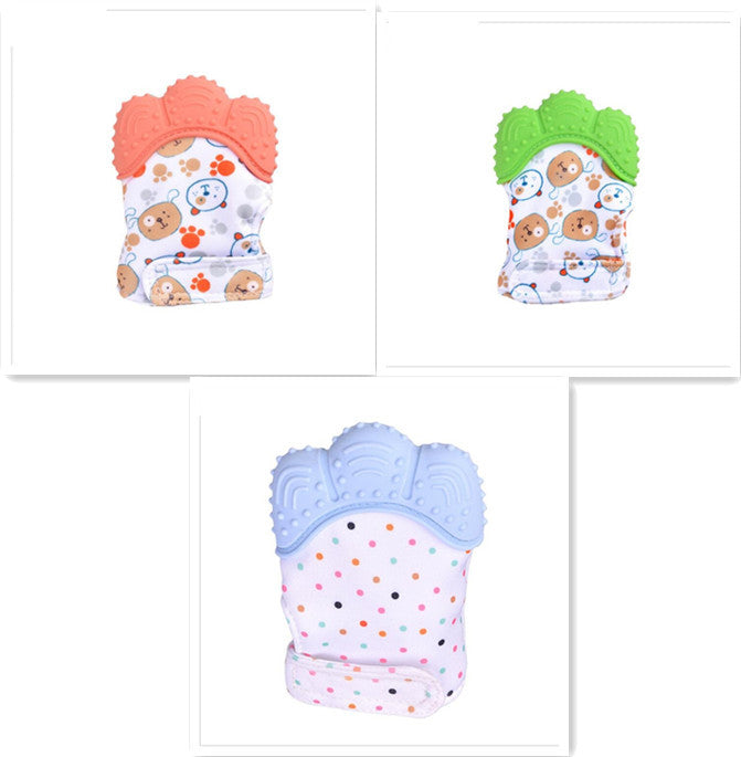Baby teether baby anti-bite silicone molar gloves children's sound toys - Cindi Book