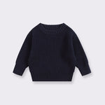 Simple Solid Color Girls' Round Neck Base Knitwear - Cindi Book