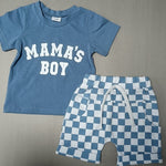Round Neck Short Sleeve Plaid Shorts Two-piece Set - Cindi Book