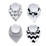 4pcs Lot Bibs Burp Cloth Print Arrow Wave Triangle Baby Bibs Cotton Bandana Accessories - Cindi Book