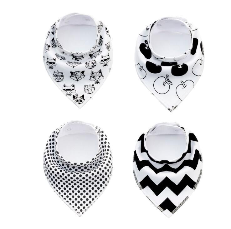4pcs Lot Bibs Burp Cloth Print Arrow Wave Triangle Baby Bibs Cotton Bandana Accessories - Cindi Book