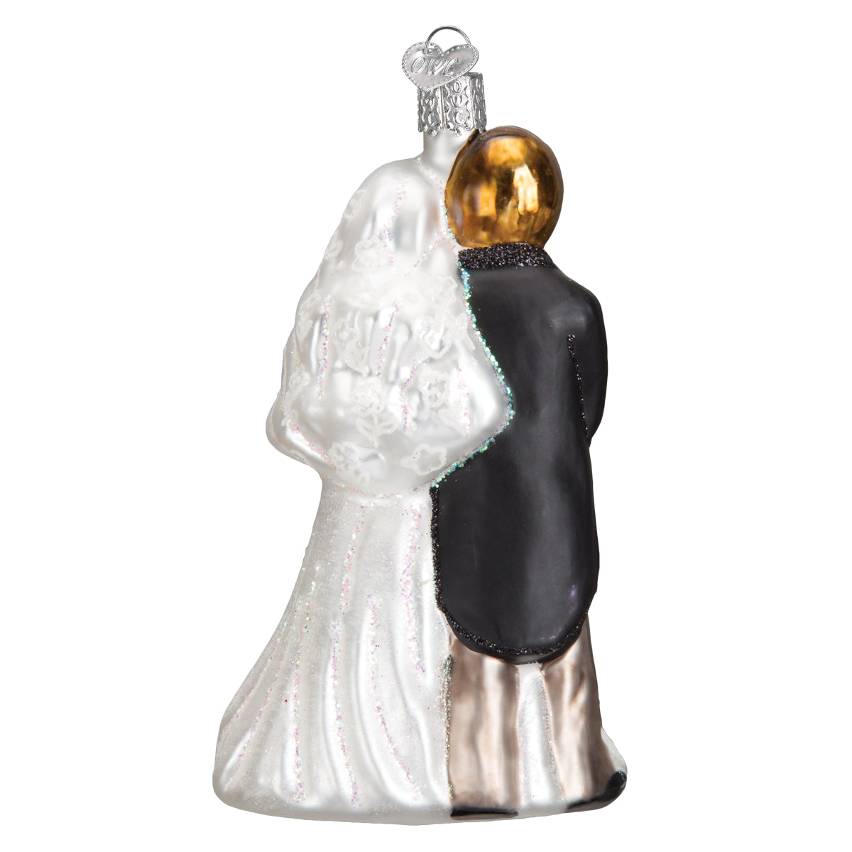 Old World Christmas Bridal Couple Ornament - hand-blown glass Christmas tree ornament (view 3)