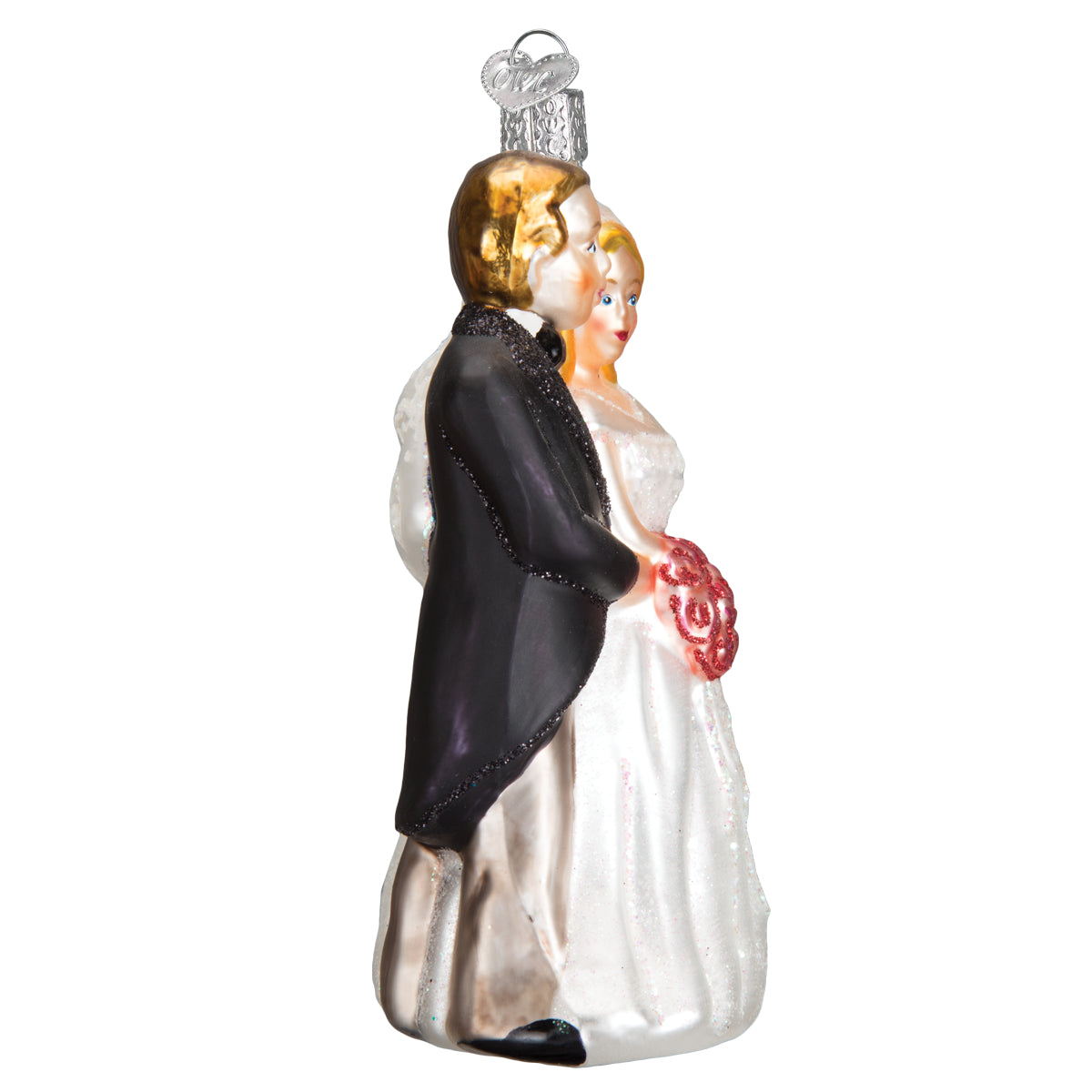 Old World Christmas Bridal Couple Ornament - hand-blown glass Christmas tree ornament (view 4)