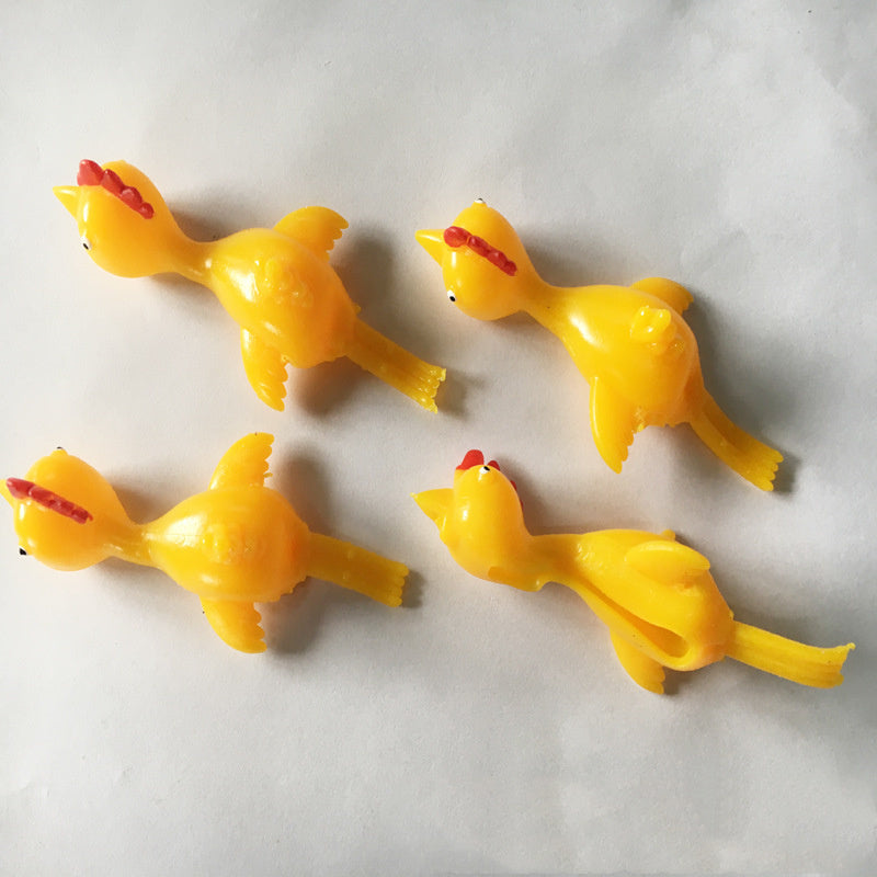 Catapult Launch Rubber Catapulted Chicken Toys Light Finger Prank Stretchy Flying Ejection Toy Slingshot Turkey Sticky - Cindi Book
