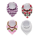 4pcs Lot Bibs Burp Cloth Print Arrow Wave Triangle Baby Bibs Cotton Bandana Accessories - Cindi Book