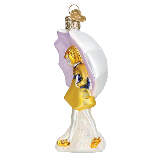 Old World Christmas Morton Umbrella Girl Ornament - hand-blown glass Christmas tree ornament (view 5)