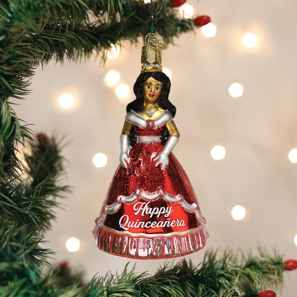 Old World Christmas La Quinceanera Ornament - hand-blown glass Christmas tree ornament