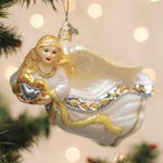 Old World Christmas Angel With Heart Ornament - hand-blown glass Christmas tree ornament