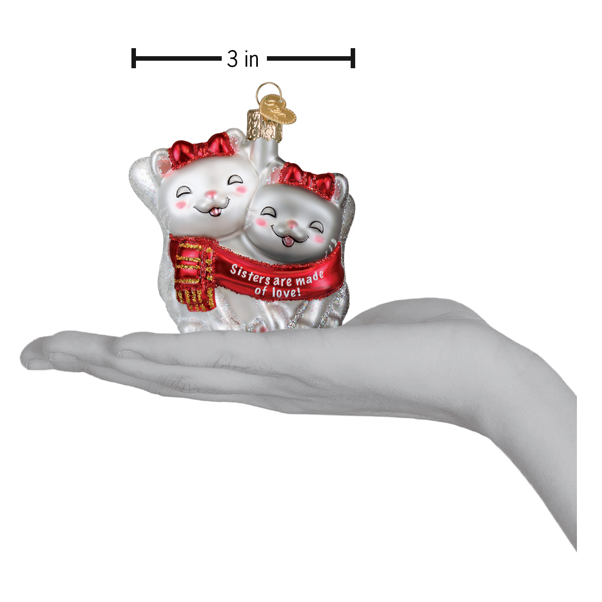 Old World Christmas Sister Love Ornament - hand-blown glass Christmas tree ornament (view 5)