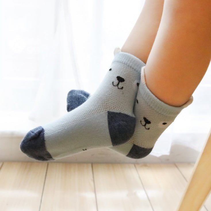 Children's Socks Pack of 5 Colors Breathable Summer Cotton Socks for Boys and Girls - Cindi Book