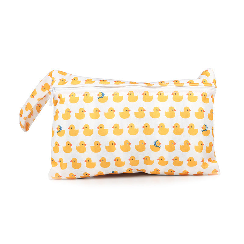 Cartoon printed single zipper small diaper storage bag - Cindi Book