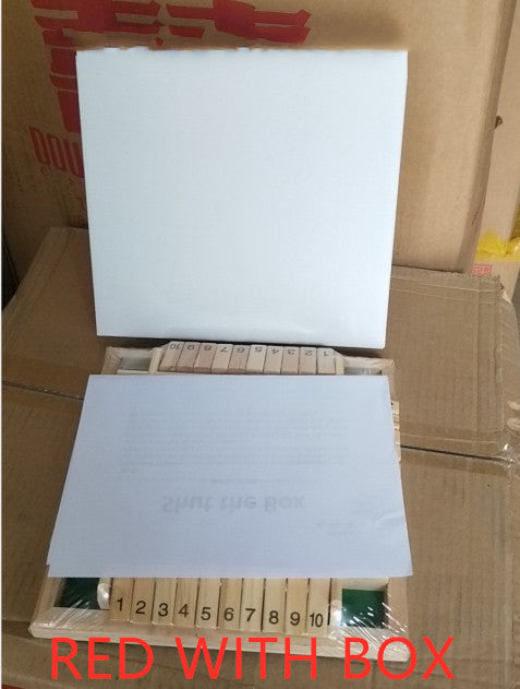 Deluxe Four Sided Shut The Box Dice Board Game 4 Sided 10 Number Wooden Flaps Dices Game Set for Pub Bar Party Supplies - Cindi Book