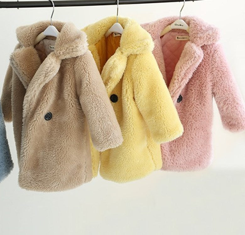 Big Kids Fur Coat in Autumn and Winter Coat