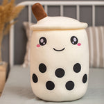 Unique Soft Teddy Plush Boba Milk Tea Plushie Toy Stuffed Fruit Shape Taste Milk Tea Hug Pillow Balls Boba Tea Cup Cushion Kids - Cindi Book