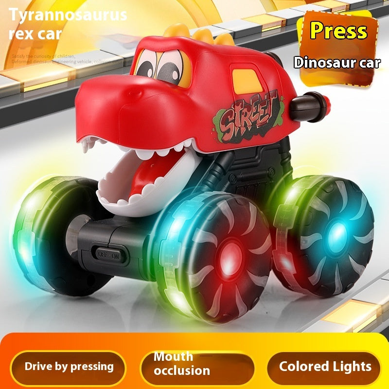 Inertial Sliding Model Light Pressing Dinosaur Toy Car - Cindi Book