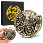 Vintage Kesulu Style, Super Refined Metal Octopus Dice Turntable Gift Box, Immersive Board Game Experience, D20 Random Surprise, Necessary Props For D&D Team - Cindi Book