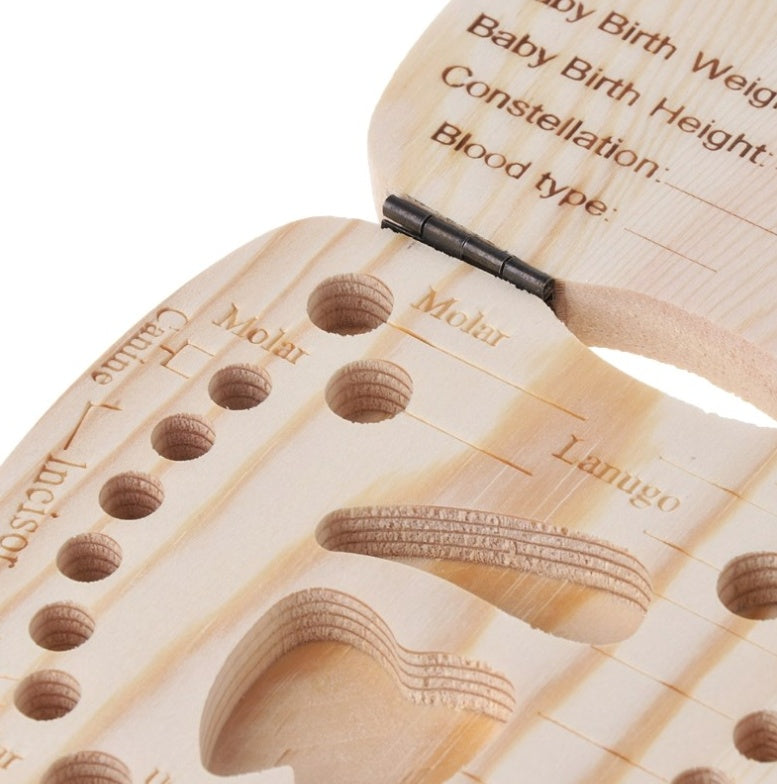 Wooden Baby Tooth Box Organizer Deciduous Teeth Storage - Cindi Book