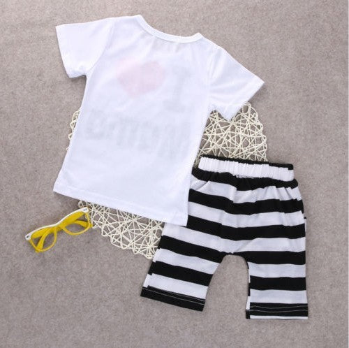 Short Sleeve T-Shirt Print Kids Set