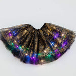Magical & Luminous  LED Princess Halloween Tutu Skirt Sequins Shiny Skirt - Cindi Book