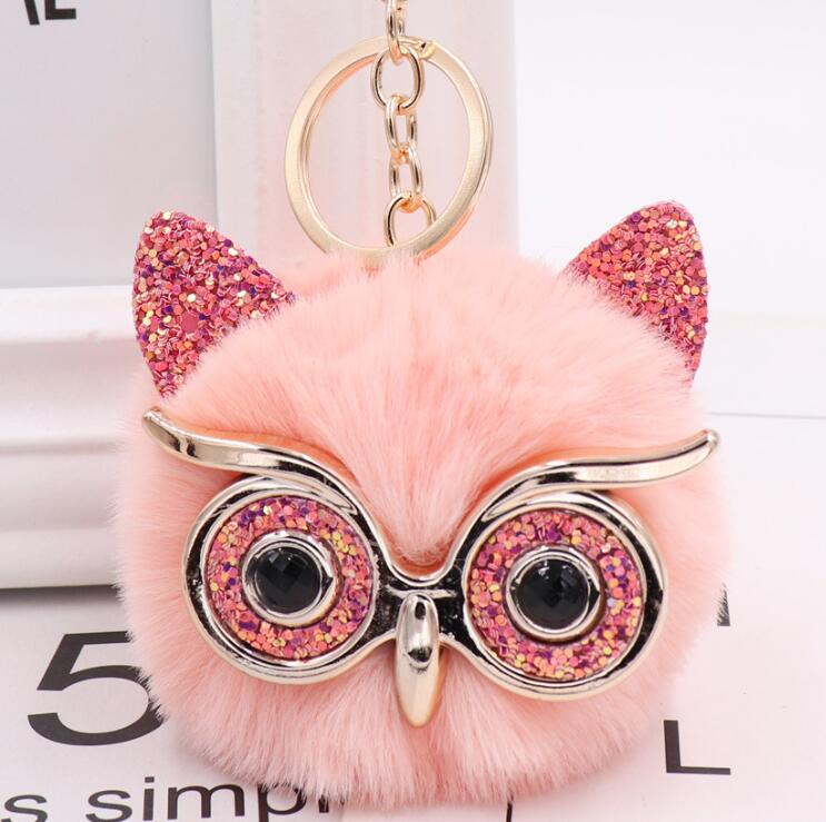 Lovely Owl Plush Doll Kids Favors Fur Ball Key Chain - Cindi Book