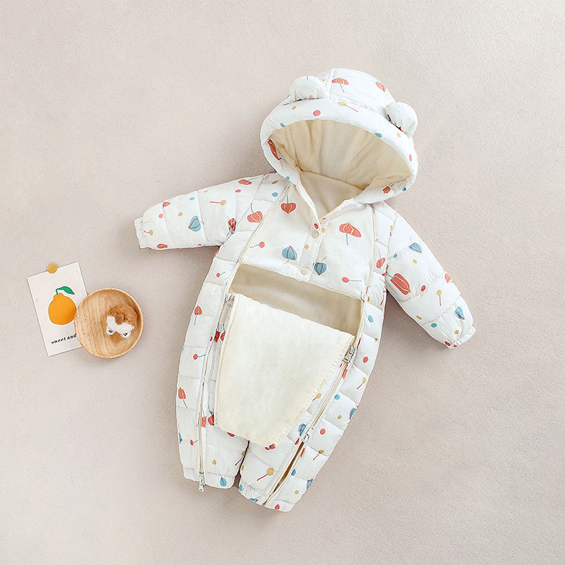 Clothes For Babies Baby Jumpsuits Winter Fleece-lined - Cindi Book