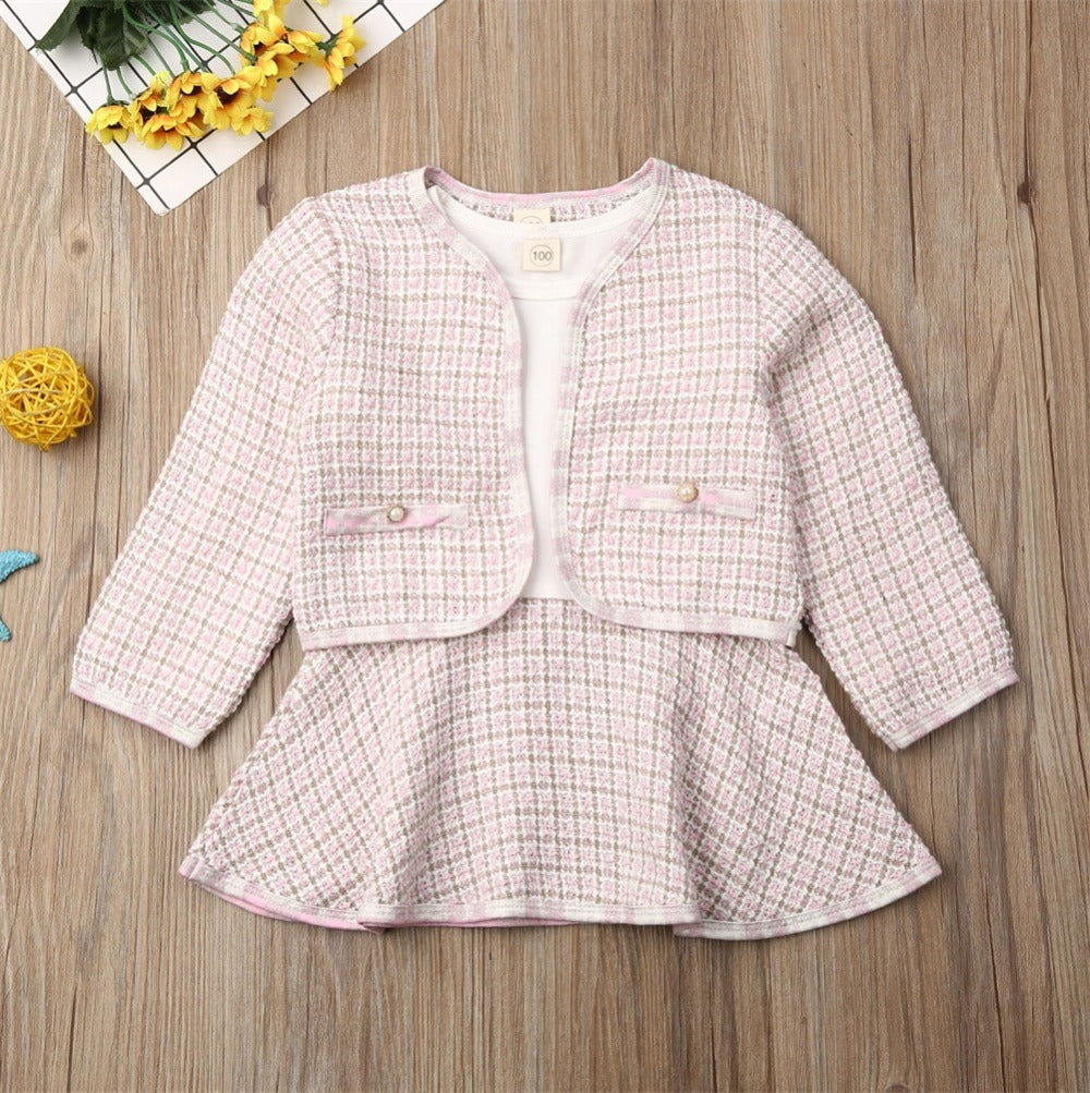 Long-sleeved Dresses Two-piece Children's Baby Small Incense Wind Suit - Cindi Book