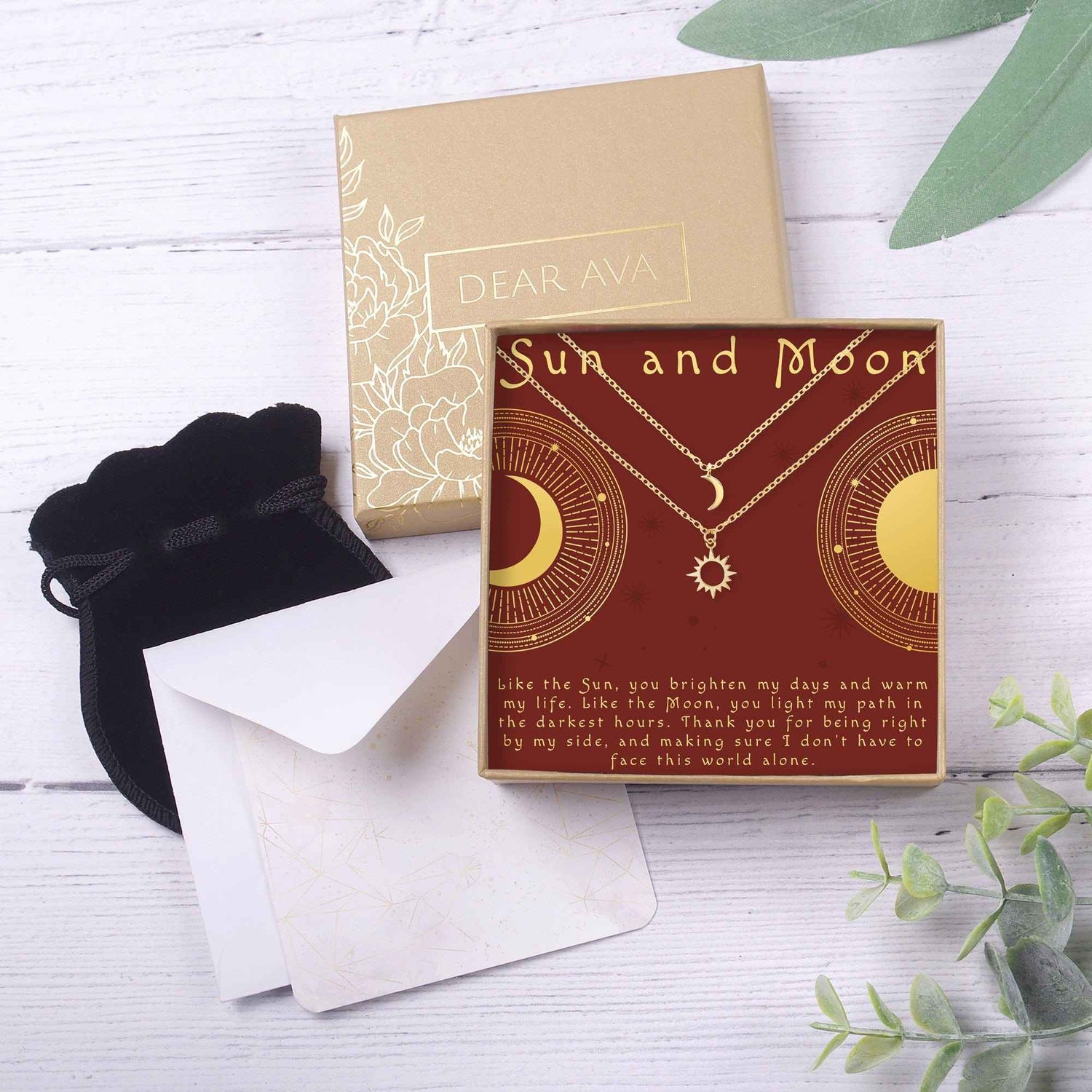 Sun and Moon Celestial Jewelry Necklace Set