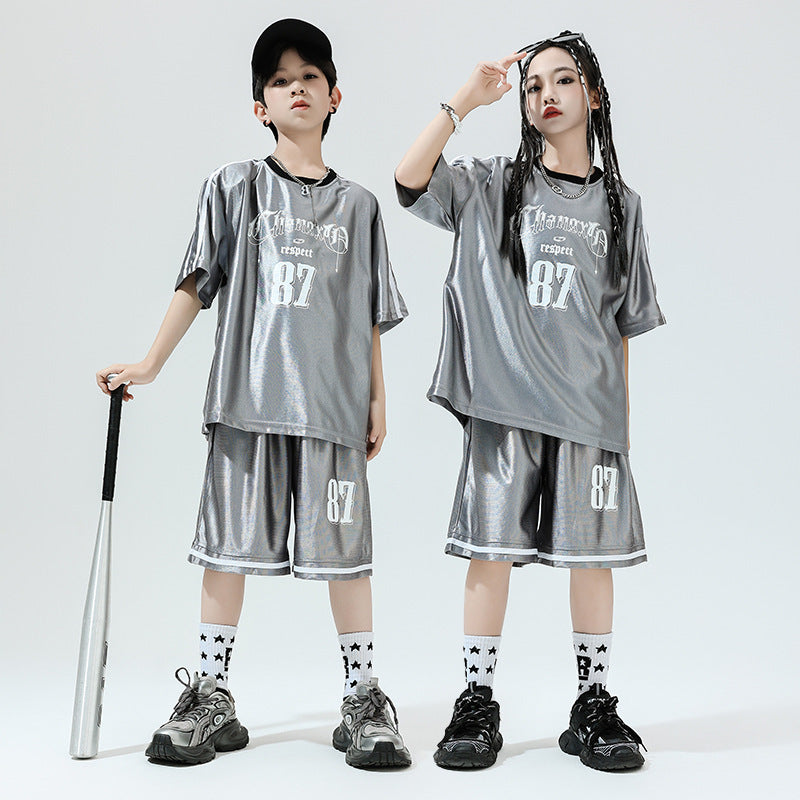 Hip Hop Children's Performance Hip Hop Glossy Loose Outfit - Cindi Book