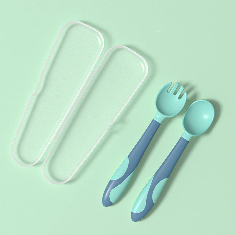 Baby Training Fork Spoon Twist Spoon Children's Tableware Set - Cindi Book