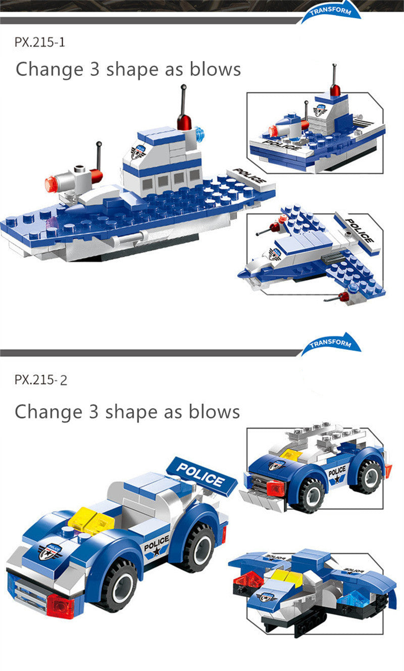 762Pcs Robot Car City Police Building Blocks Set - Cindi Book