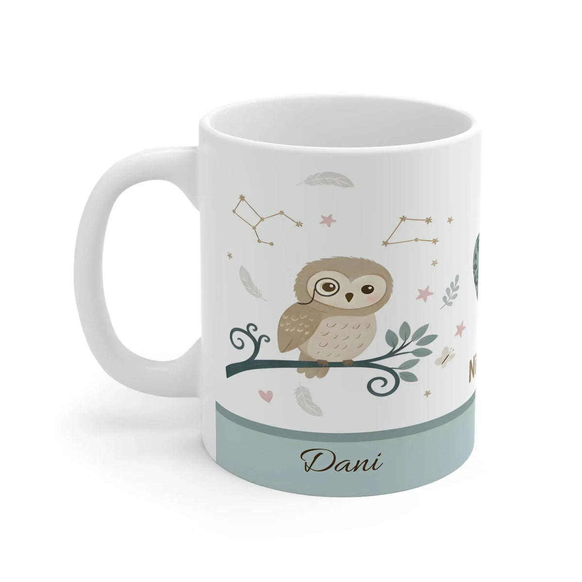 Personalized Night Owl Mug | Custom Name | Woodland Constellation Ceramic Gift